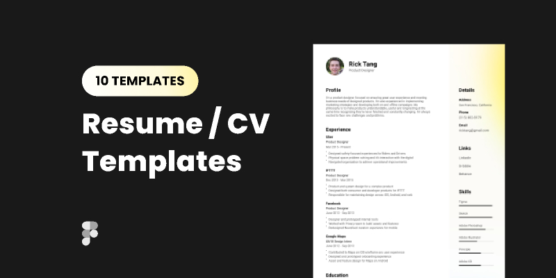 Resume / CV  Templates Figma Resource