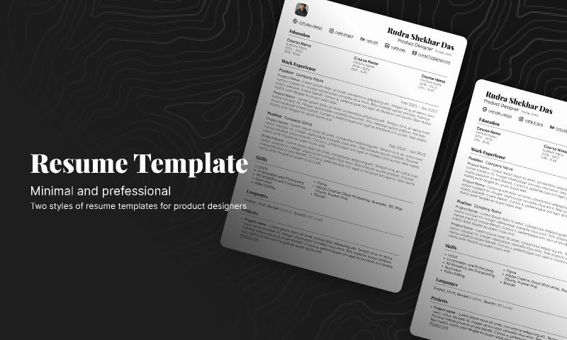 Resume Template Figma Free Download