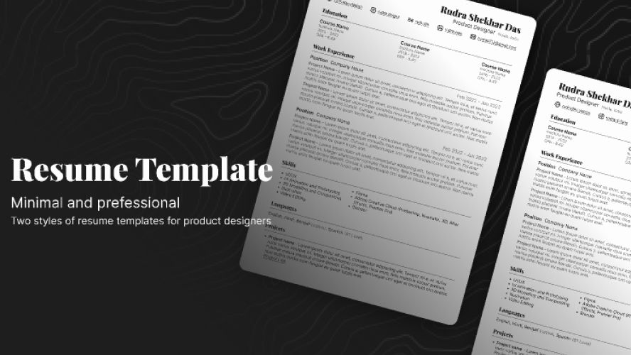 Resume Template Figma Free Download
