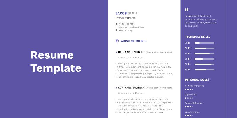 Resume template figma template