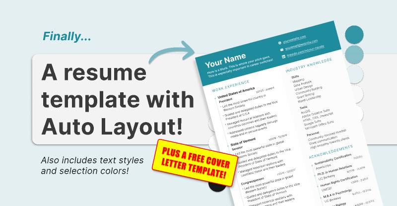 Resume Template w/ Auto Layout Figma Template