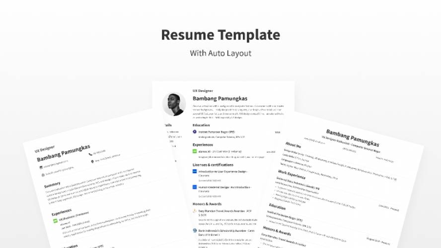 Resume Template With Figma