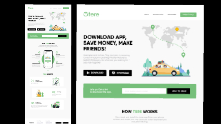 Ride-sharing web UI KIT free download