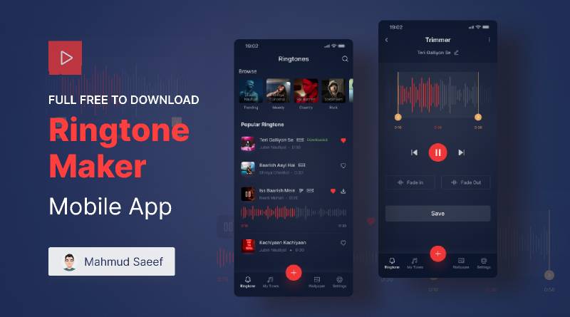 Ringtone Maker App UI Kits Figma Free Resource