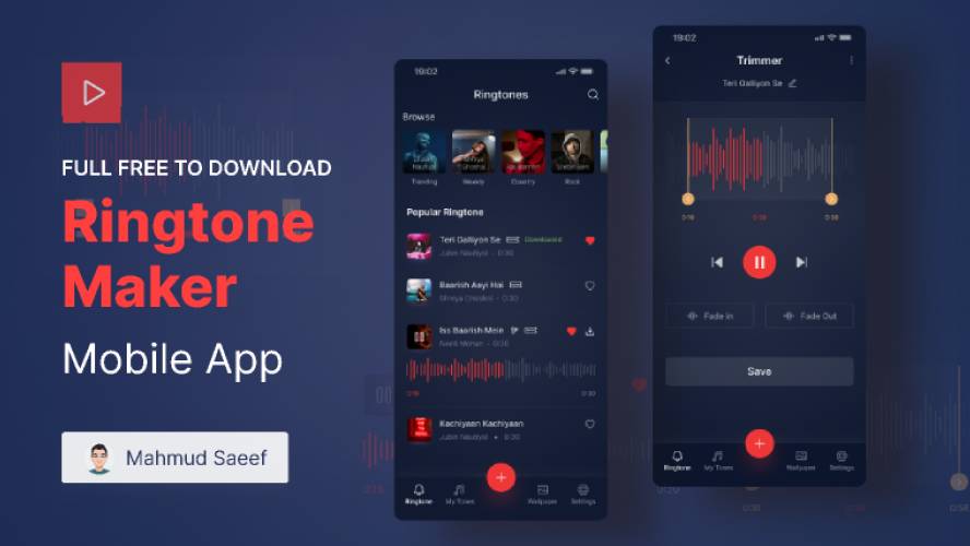 Ringtone Maker App UI Kits Figma Free Resource