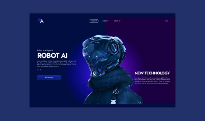 Robot AI Figma Website Concept