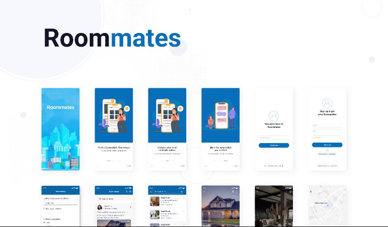 Roommates app figma mobile template