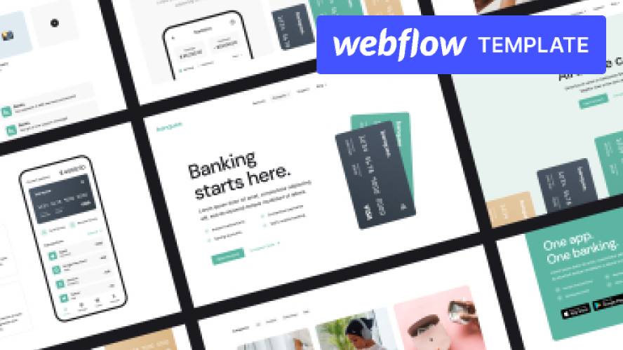 SaaS & Bank Webflow Template Figma Free Resource