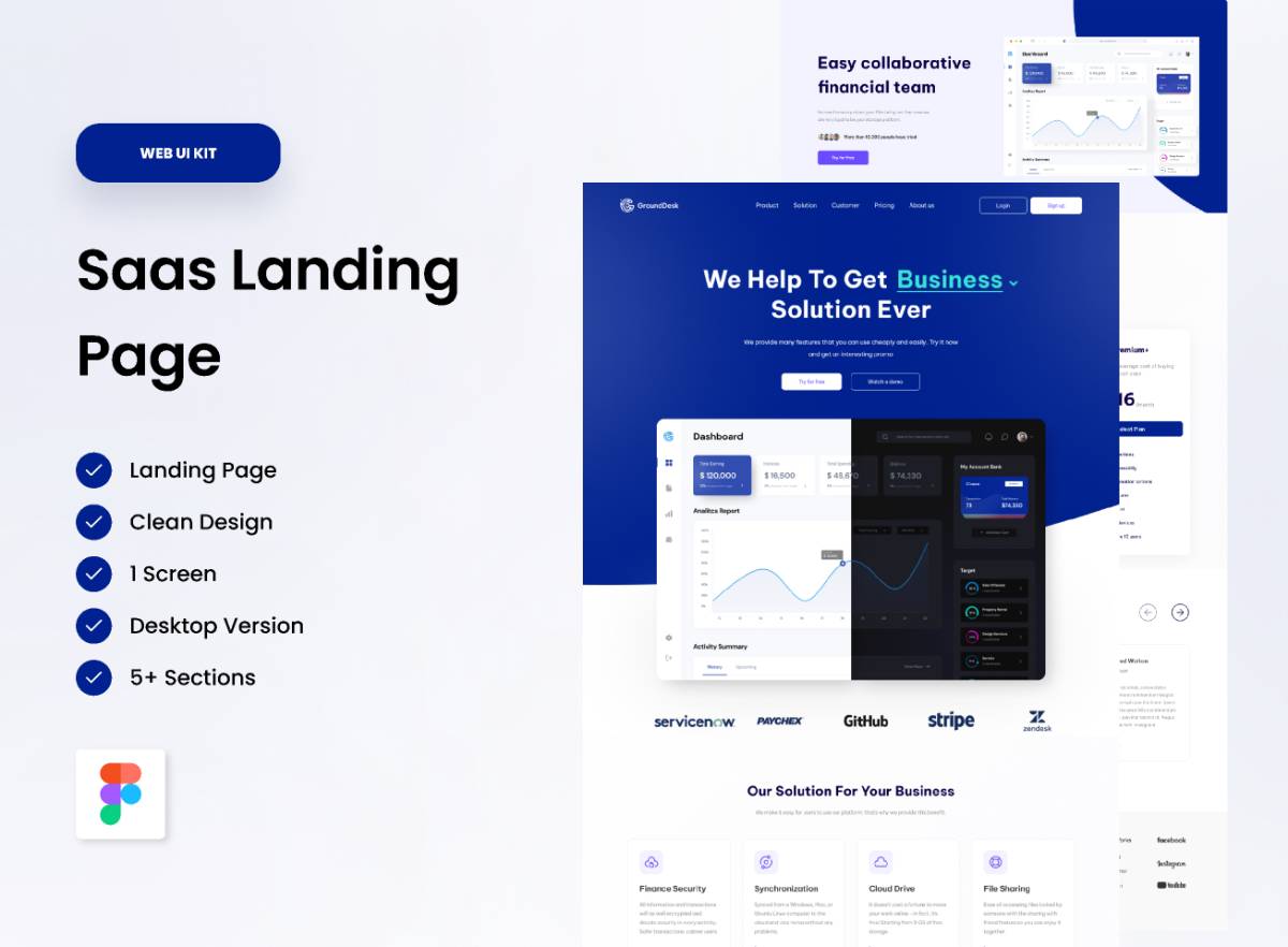 Saas Landing Page Figma Website Template