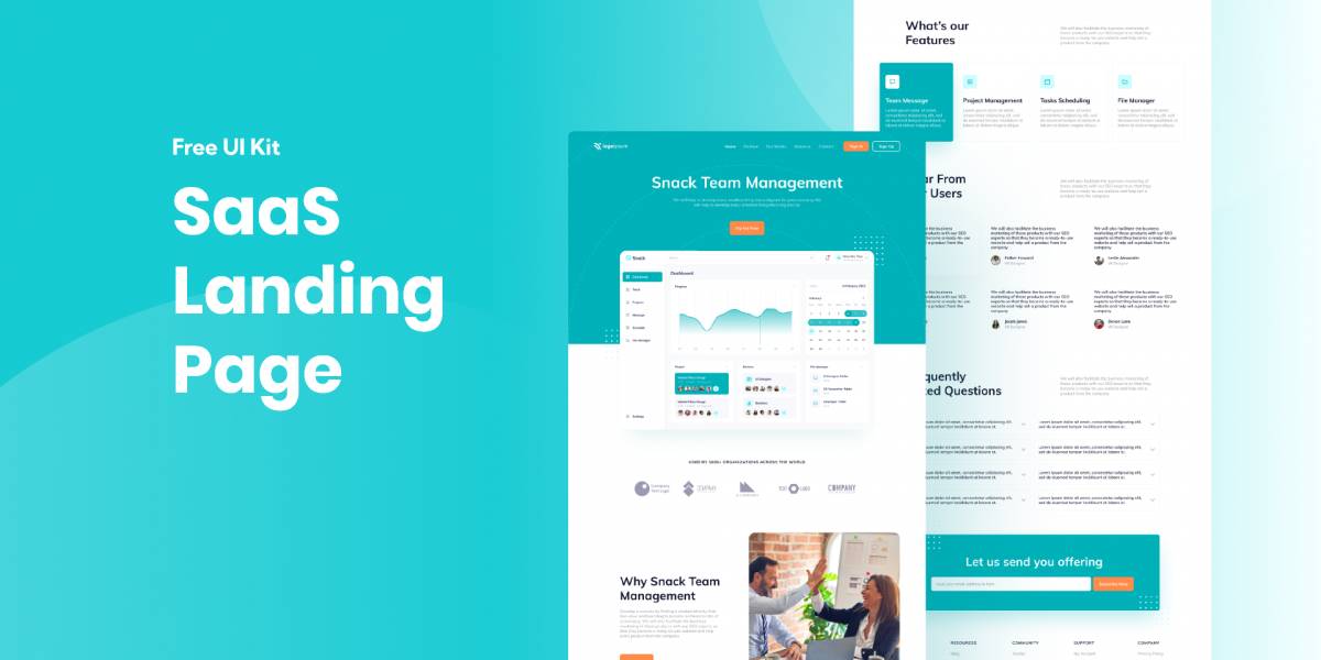 SaaS Team Management Landing Page Figma Template