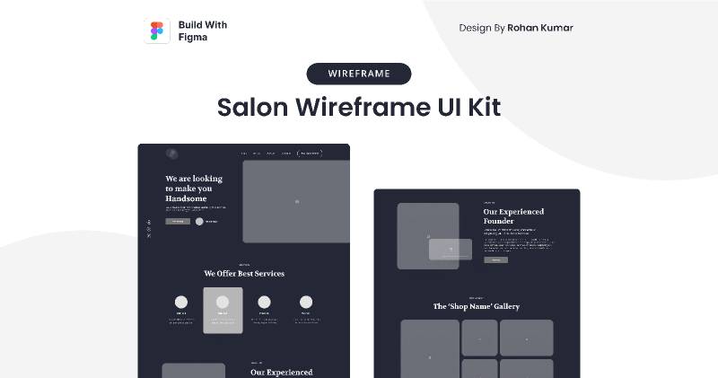 Salon Wireframe UI Kit Figma Template