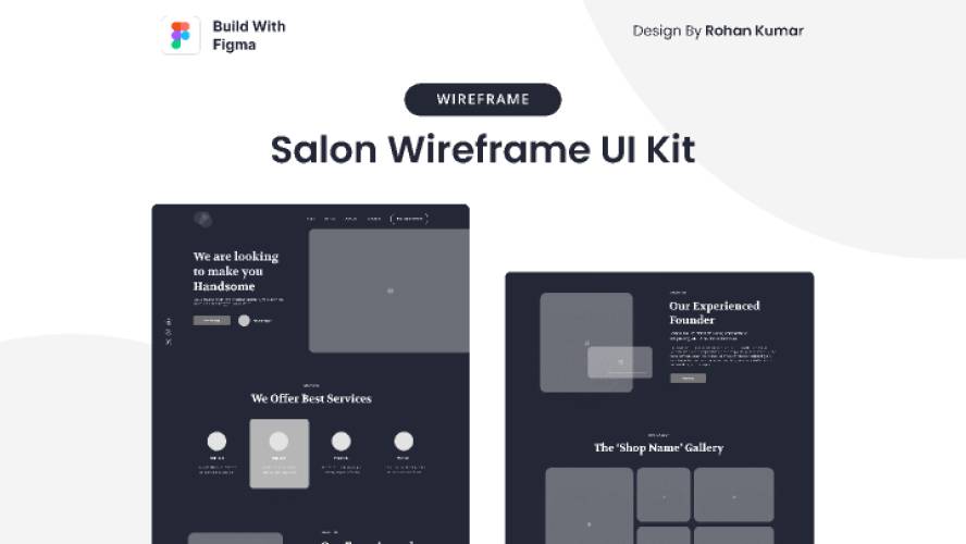 Salon Wireframe UI Kit Figma Template