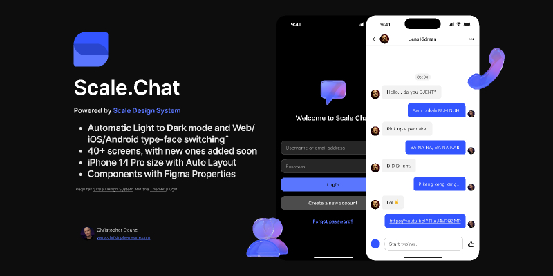 Scale Chat - UI Kit Figma Free Download