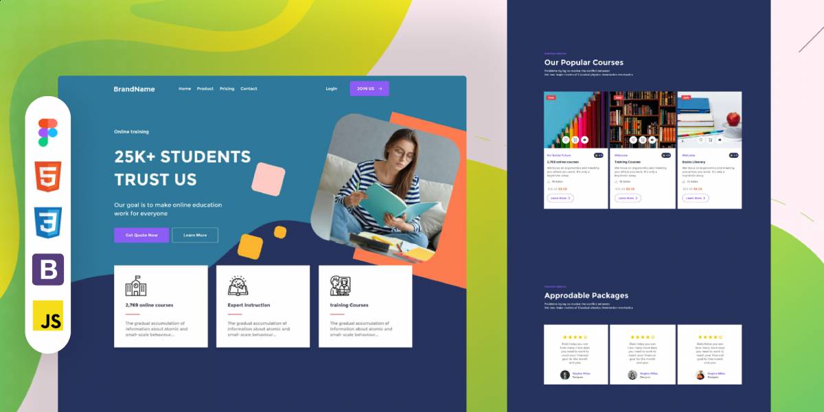 School Functional - figma responsive website templates