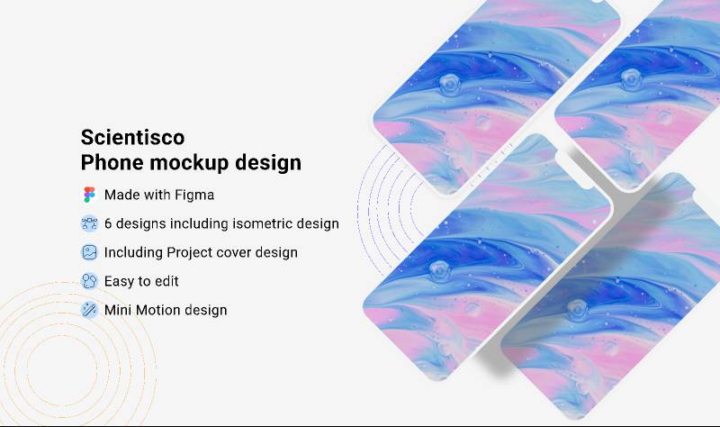 Scientisco Phone Mockup template figma free download