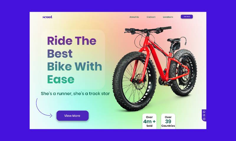 Scoot bike figma website hero section