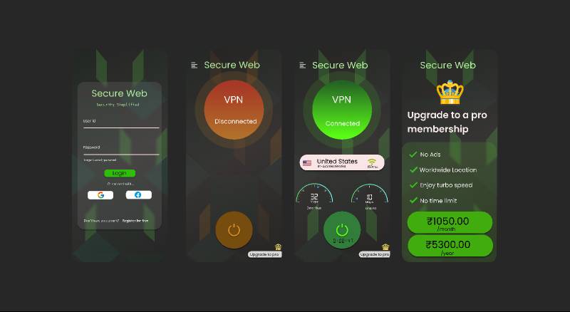 Secure web VPN Figma Mobile Template