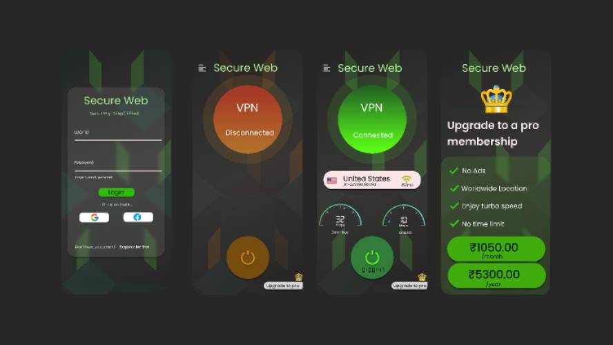 Secure web VPN Figma Mobile Template