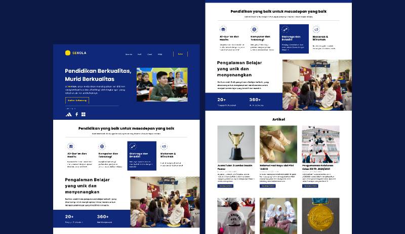 SEKOLA high school landing page figma template