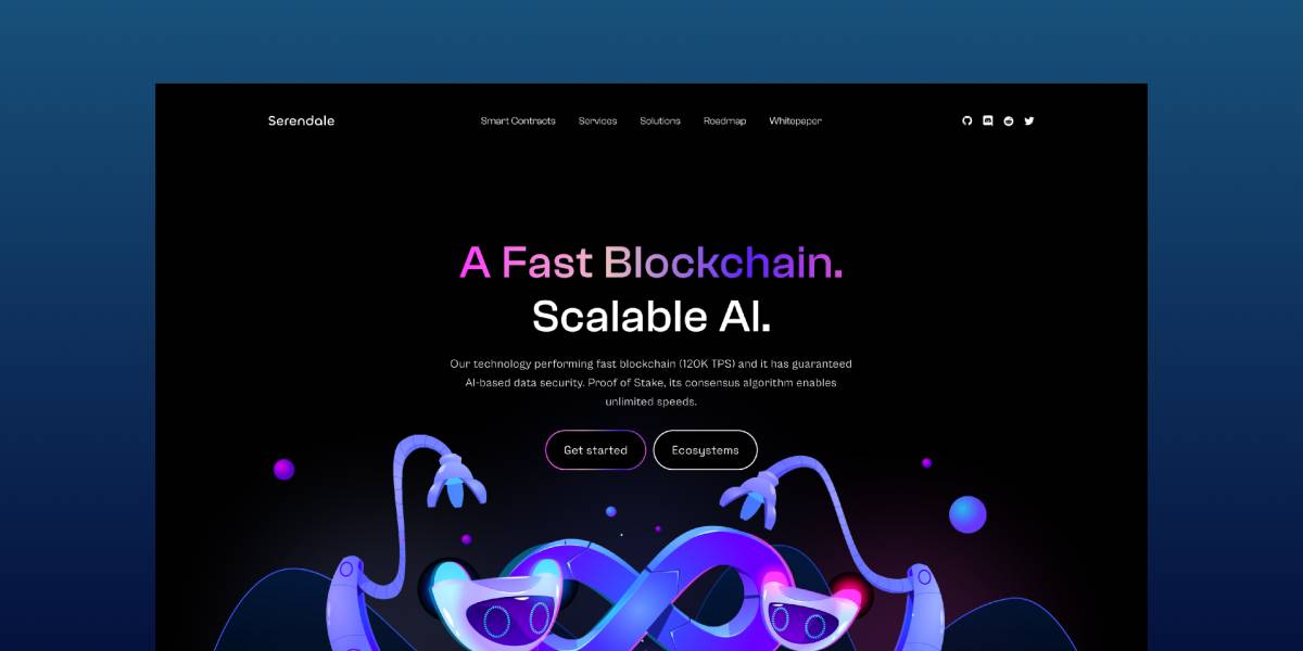 Serendale.ai - AI-based Blockchain Hero Section