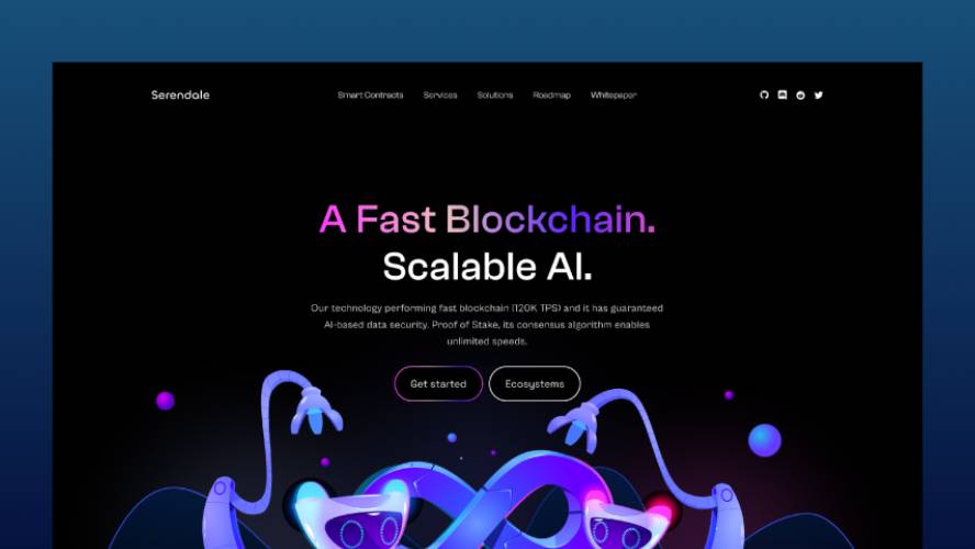 Serendale.ai - AI-based Blockchain Hero Section