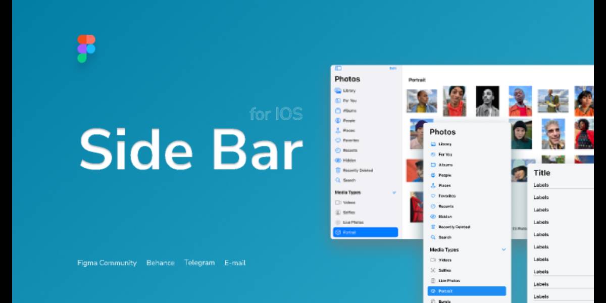 Side Bar for IOS - Figma Free UI Kit