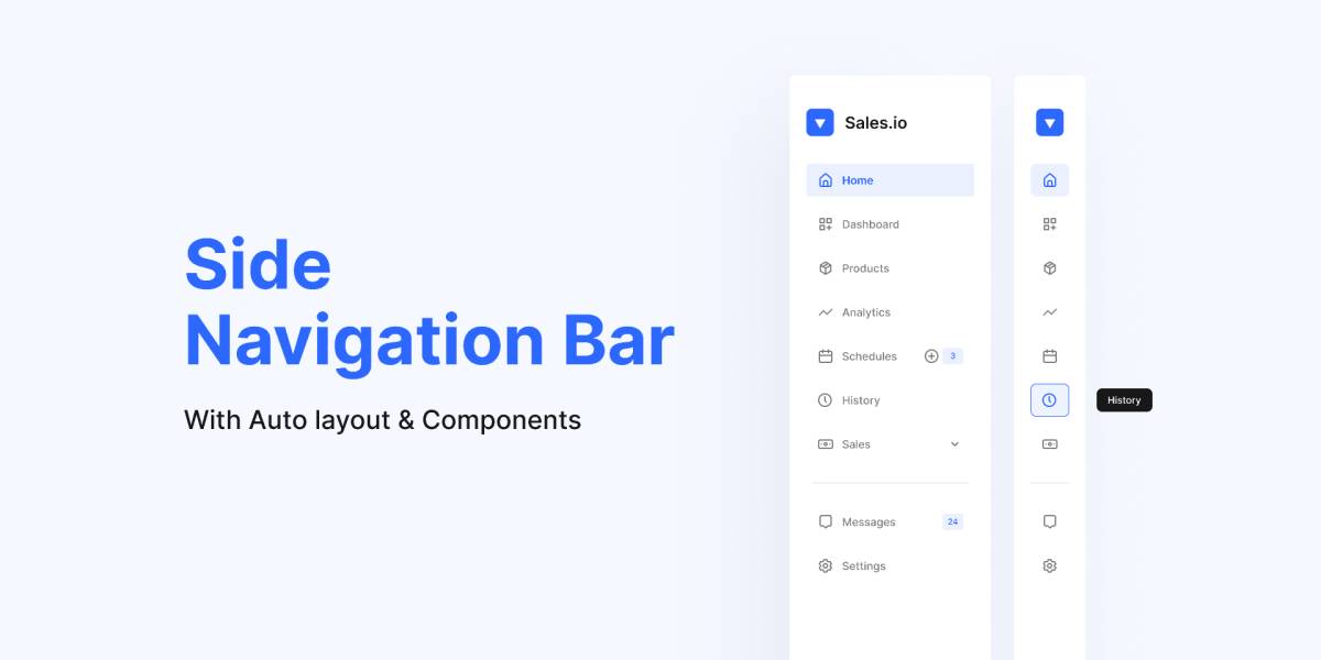 Side Navigation Bar Figma ui Kit