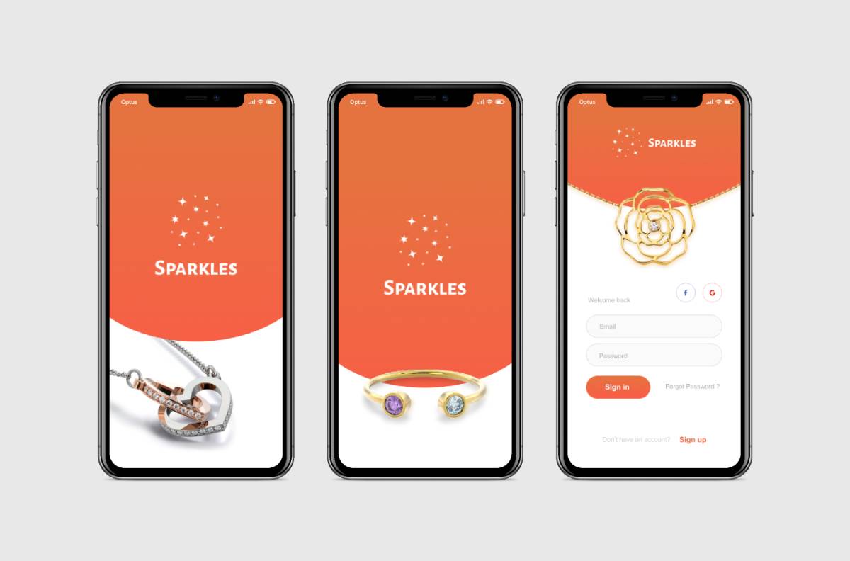 Sign in jewelry screens Figma templates