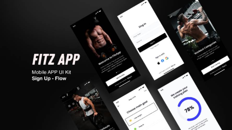 Sign Up Flow Fitness App - Free Figma Mobile Template