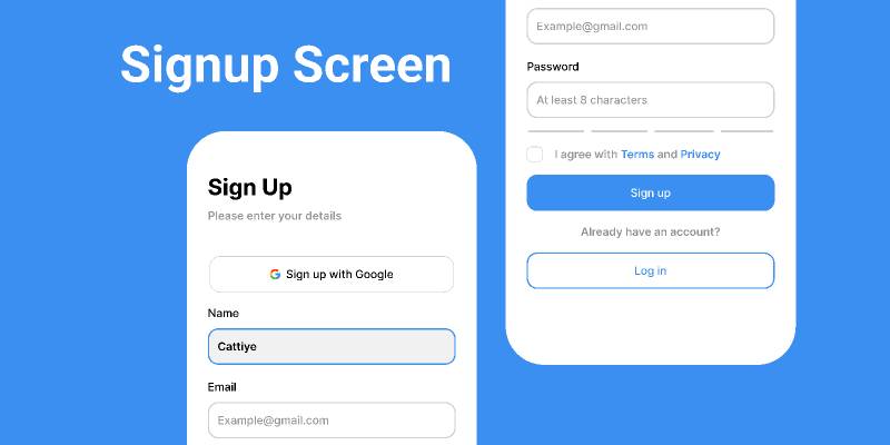 Sign Up Screen UI Figma Mobile Ui Kit