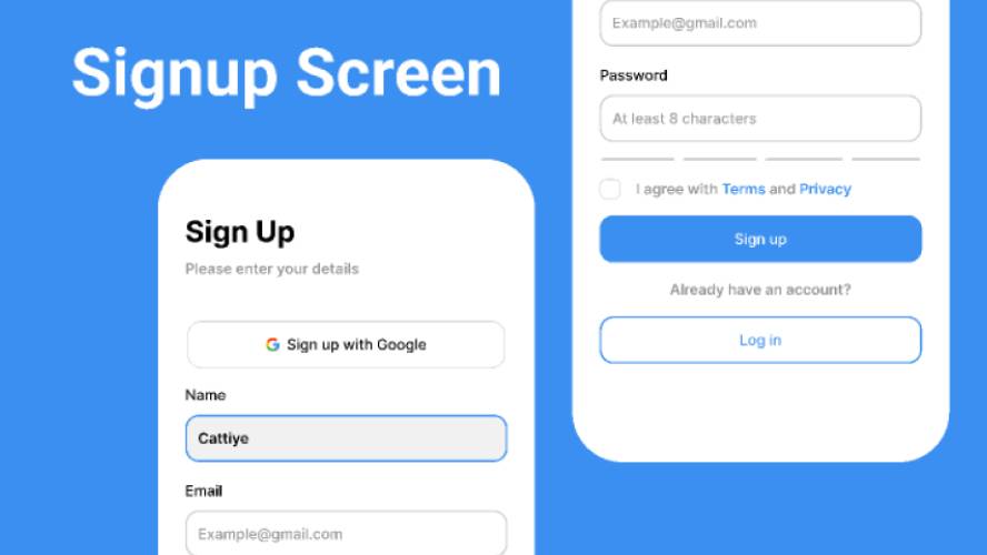 Sign Up Screen UI Figma Mobile Ui Kit