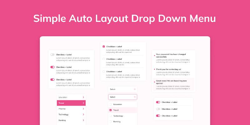 Simple Auto Layout Drop Down Menu Figma Ui Kit