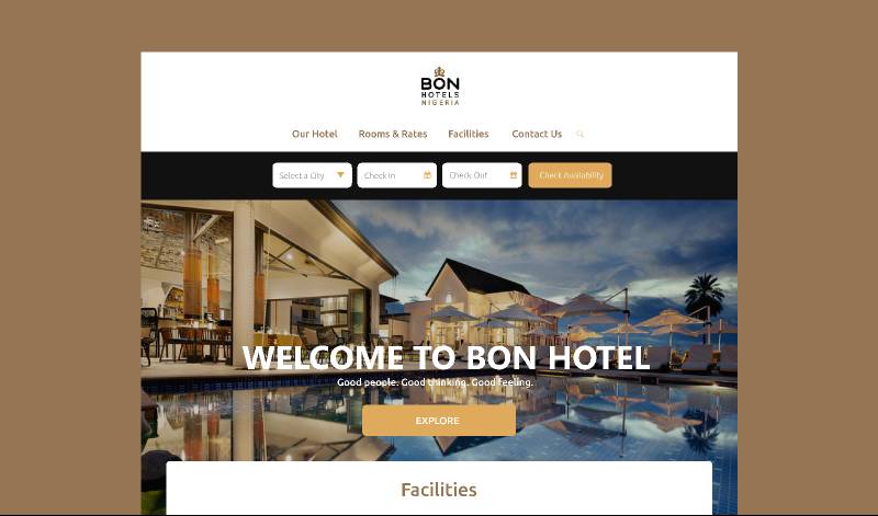 Simple Hotel Figma Website Template