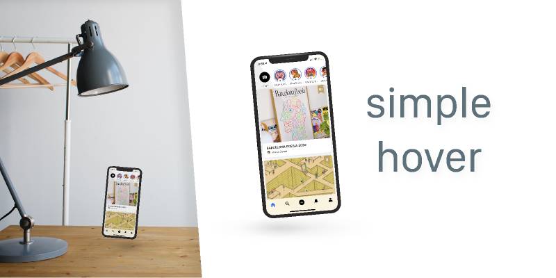 Simple Iphone Hover Mockup