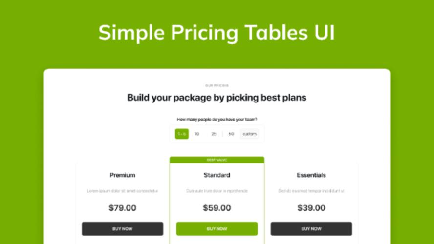 Simple Pricing Tables Figma Ui Kit