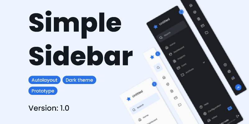 Simple Sidebar with prototype - Free Figma Material