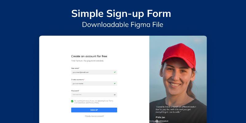Simple Sign-up Form Figma Web Ui Kit