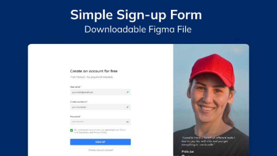 Simple Sign-up Form Figma Web Ui Kit