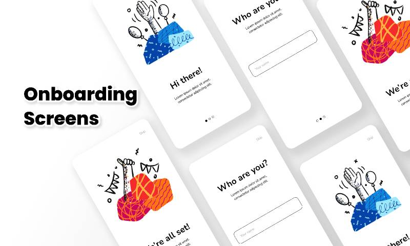 Simplistic Onboarding Screens iOS App Figma Template