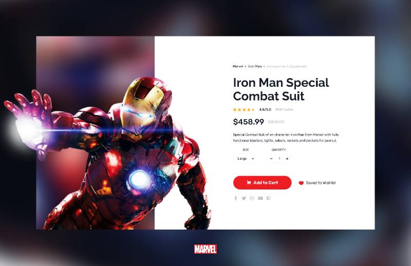 Single Product Page Freebie - Marvel // Iron Man
