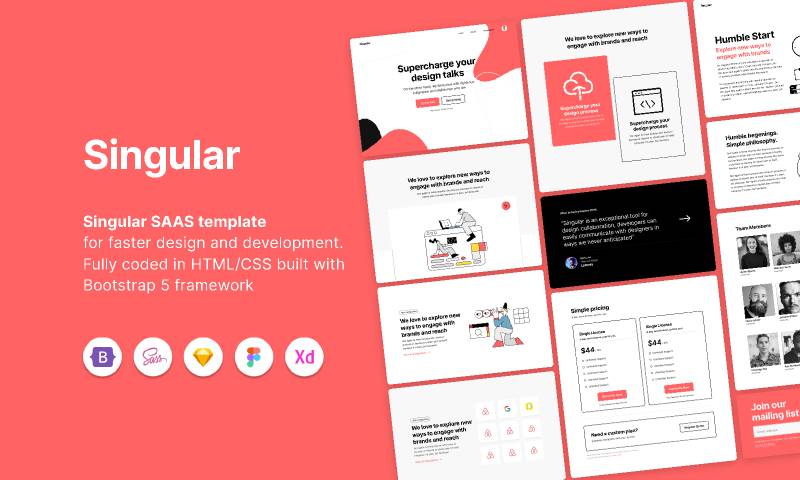 Singular SAAS Website Template including Figma Ui Kit