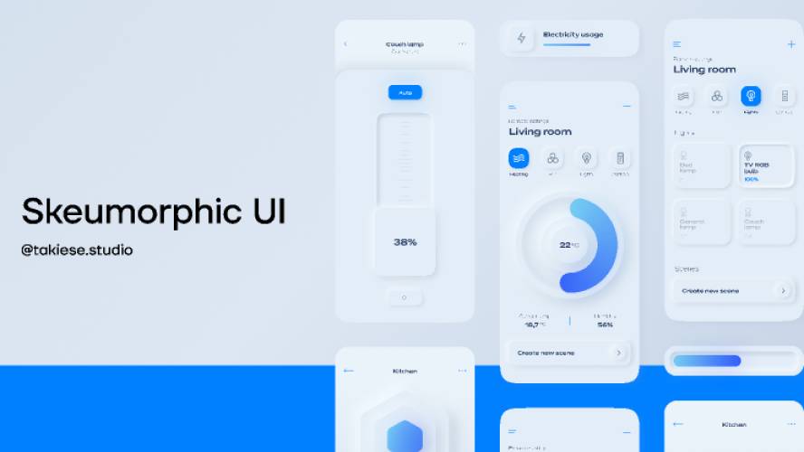 Skeuomorph UI Figma Mobile Template