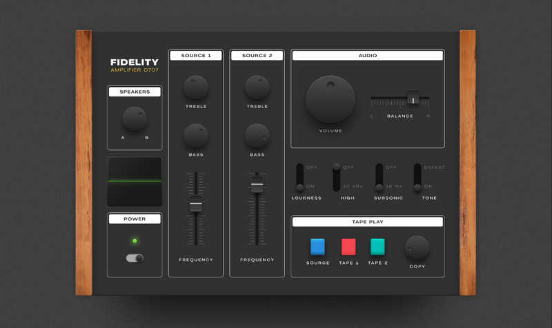 Skeuomorphic Audio Controller UI figma free