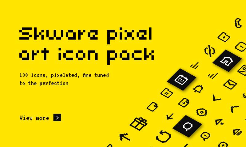 Skware - pixel icon pack, 100 pixelated images