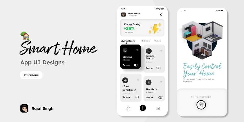 smart home figma mobile app template