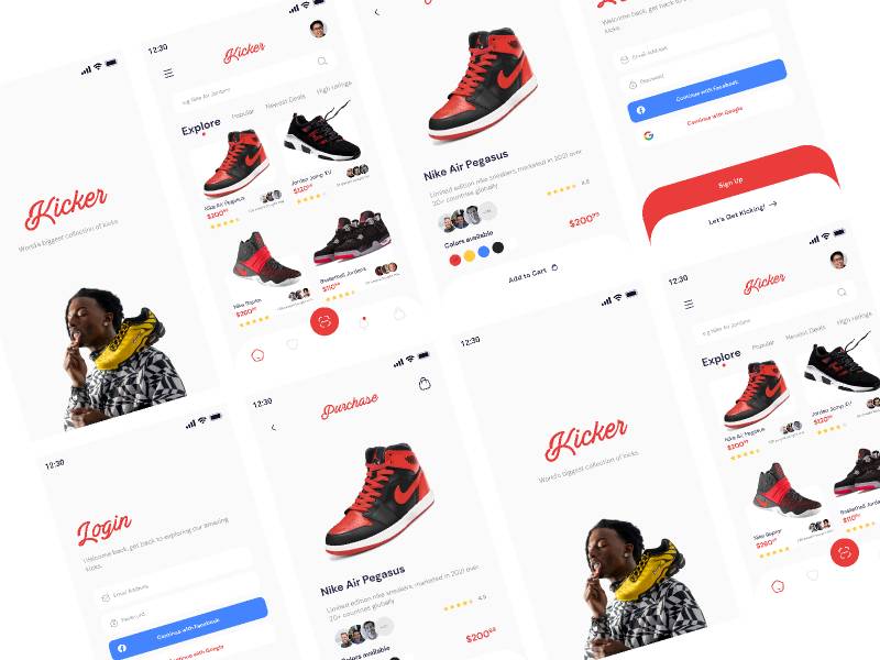 Sneakers E-commerce App Figma Mobile Template