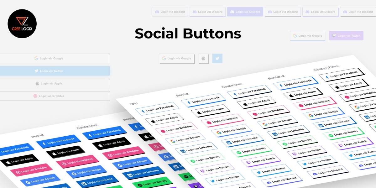 Social Buttons Figma Template