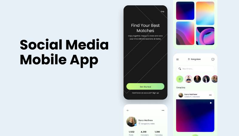 Social Media Mobile App - Figma Free Mobile Template