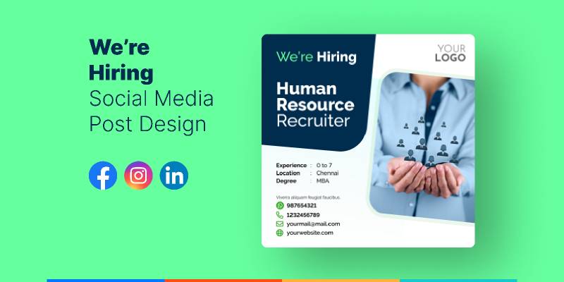 Social Media Post Design We are hiring Figma Template