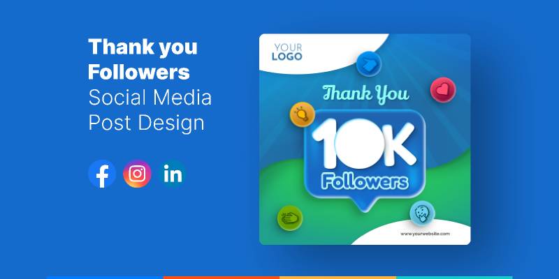 Social Media Post Thank you followers Figma Template